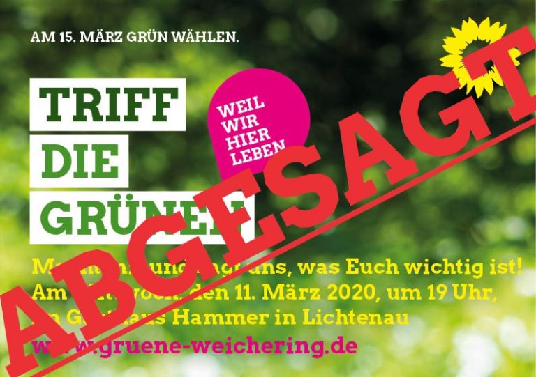 ABGESAGT! kein „Triff die Grünen“ heute in Lichtenau!
